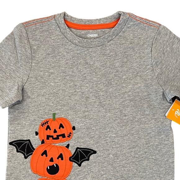 *NWT Gymboree Boys Grey & Orange Halloween Jack-O-Lantern Top - - Picture 2 of 7